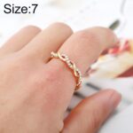 Anillo de modelado con giro de diamantes de imitación completo para mujer con estilo simple (talla de EE. UU.: 7), US Size:7