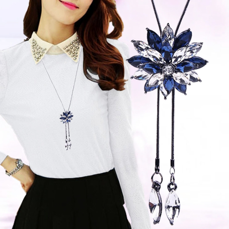 JEWE0292AA.jpg Accesorios de vestido de verano con cadena de suéter de flores preciosas para mujer a la moda - Imagen 1