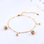 Pulsera ajustable de todo fósforo con cuentas de circonio para mujer de moda, pulsera chapada en oro para boda y novia (oro)