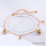 Pulsera ajustable de todo fósforo con cuentas de circonio para mujer de moda, pulsera chapada en oro para boda y novia (oro) - Imagen 4