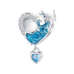 SCC2533 S925 collar de plata esterlina colgante accesorios baile chica forma de corazón cuentas DIY