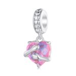 SCC2540 S925 Collar de plata esterlina Colgante Accesorios Forma de corazón Abrazo DIY Pulsera Cuentas