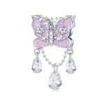 SCC2543 S925 collar de plata esterlina colgante accesorios mariposa púrpura DIY pulsera cuentas