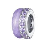 Cuentas de silicona de doble capa de plata de ley S925, accesorios colgantes, cuentas de pulsera DIY, BSC883-VT