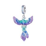 BSC880 S925 plata esterlina gradiente colorido Fénix colgante accesorios DIY pulsera cuentas