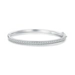 BSB130-19 Plata esterlina S925 Chapado en oro blanco Zircon Thin Glitter Pulsera