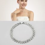 Pulseras romanas con incrustaciones de circón de moda de 18 cm Joyería de pulsera chapada en platino