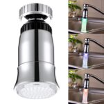 SDF2-B5 1 LED Sensor de temperatura RGB LED Luz de grifo Ducha de resplandor de agua, Tamaño: 78 x 30 mm, Interfaz: 22 mm (Plata)