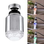 SDF-B5 1 LED ABS Sensor de temperatura RGB LED Luz de grifo Ducha de resplandor de agua, Tamaño: 75 x 37 mm, Interfaz: 22 mm (Plata)