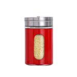 Suministros de cocina del tarro del condimento del vidrio de la tapa del acero inoxidable, Red