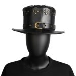 FHG144BK Sombrero mágico de caballero con remaches estilo punk de Halloween
