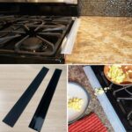 Tira de sellado de cocina impermeable, antiincrustante, a prueba de polvo, 2 uds., 25 pulgadas, estufa de Gas, 25 inches (Black)