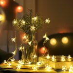 Luz decorativa navideña con forma de flor de cerezo de 3m y 20 LED, con pilas, 3m Warm White Light