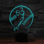 Lámpara de mesa colorida de la luz de la visión de la forma 3D LED del deporte del béisbol, versión del tacto del USB - Imagen 2