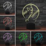 Lámpara de mesa colorida de la luz de la visión de la forma 3D LED del deporte del béisbol, versión del tacto del USB - Imagen 3
