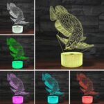 Lámpara de mesa de luz LED colorida con forma de pez 3D, versión USB y batería - Imagen 3