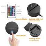Jugar la lámpara de mesa colorida de la luz de la visión del LED de la forma 3D del béisbol, versión de carga del tacto - Imagen 4