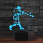 Jugar la lámpara de mesa colorida de la luz de la visión del LED de la forma 3D del béisbol, versión del tacto de la grieta - Imagen 2