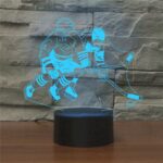 Jugando la lámpara de mesa colorida de la luz de la visión del LED de la forma del hockey sobre hielo 3D, versión teledirigida de la grieta