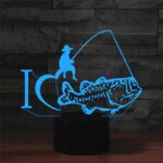 Lámpara de mesa colorida de la luz de la visión del LED de la forma de la pesca 3D, versión USB y de la batería