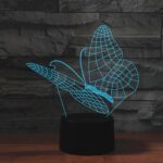 Lámpara de mesa colorida de la luz de la visión de la forma 3D LED de la mariposa, versión del tacto de la grieta - Imagen 2