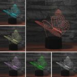 Lámpara de mesa colorida de la luz de la visión de la forma 3D LED de la mariposa, versión del tacto de la grieta - Imagen 3