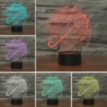 Lámpara de mesa colorida de la luz de la visión del LED de la forma 3D del paraguas, versión teledirigida de la grieta - Imagen 3