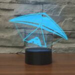 Lámpara de mesa colorida de la luz de la visión de la forma 3D del planeador LED, versión del tacto del USB
