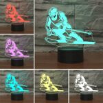 Lámpara de mesa colorida de la luz de la visión del LED de la forma 3D del esquí, versión teledirigida de la grieta - Imagen 3