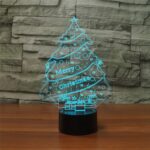 Lámpara de mesa colorida de la luz de la visión del LED de la forma del árbol de navidad 3D, versión del USB y de la batería