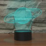 Lámpara de mesa colorida de la luz de la visión de la forma 3D LED de Saturno, versión de carga del tacto