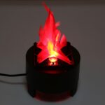 [Enchufe de 220 V EE. UU./ UE] Lámpara de llama falsa ardiente de simulación artificial, Altura de la llama: aproximadamente 8 cm, Antorcha Fuego Olla Luz de cuenco para decoración de fiestas festivas - Imagen 5