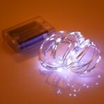 50 LED SMD 0603 3 x pilas AA Caja Lámpara de hadas Luz decorativa, DC 5V, 5m White Light - Imagen 5