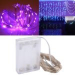 100 LED SMD 06033 x pilas AA caja lámpara de hadas luz decorativa, DC 5V, 10m Purple Light