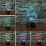 Lámpara de mesa de luz LED colorida de visión 3D con forma de máscara de fuego, versión USB y de batería - Imagen 3