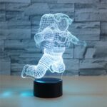 Lámpara de mesa colorida de la luz de la visión del LED de la forma 3D del astronauta, versión del tacto del USB