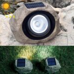 Lámpara de césped de jardín al aire libre impermeable con luz LED IP65 con luz solar simulada de piedra