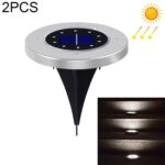 2 PCS 10 LED Luz enterrada con energía solar Lámpara bajo tierra IP65 Luz de calle de jardín impermeable al aire libre, 10 LEDs