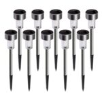 10 PCS Energía solar Lámpara de césped al aire libre Acero inoxidable IP65 Luz LED decorativa impermeable para jardín - Imagen 2