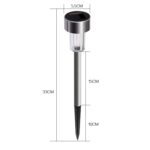 10 PCS Energía solar Lámpara de césped al aire libre Acero inoxidable IP65 Luz LED decorativa impermeable para jardín - Imagen 3
