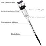10 PCS Energía solar Lámpara de césped al aire libre Acero inoxidable IP65 Luz LED decorativa impermeable para jardín - Imagen 4