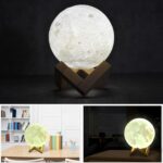 Luz nocturna LED de bajo consumo con carga USB y base de soporte de madera, Touch 2-color(8cm)