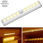 0,8 W 10 LED Luz blanca cálida Pantalla estrecha Luz de sensor de cuerpo humano inteligente Luz LED para gabinete de pasillo, Versión de carga USB