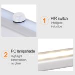 0,8 W 10 LED Luz blanca cálida Pantalla estrecha Luz de sensor de cuerpo humano inteligente Luz LED para gabinete de pasillo, Versión de carga USB - Imagen 3