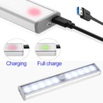 0,8 W 10 LED Luz blanca cálida Pantalla estrecha Luz de sensor de cuerpo humano inteligente Luz LED para gabinete de pasillo, Versión de carga USB - Imagen 5