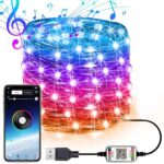 Decoración navideña RGB Cobre Cadena String Light Bluetooth Control de aplicación móvil, Longitud: 5m 50 LEDs
