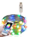 Decoración navideña USB cobre cable luz luz Bluetooth Mobile App Control, Longitud: 20m 200 LEDs