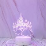 Castle In The Sky Shape Creative Crack Touch Dimming 3D Luz de noche decorativa colorida