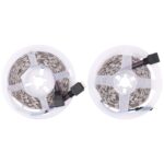 2 uds tablero desnudo 5050 SMD RGB LED cuerda de luz, 30 LED/m, longitud: 5m, 12V 2A 100-240V, con controlador Doodle de 24 teclas, 5050 SMD RGB LED, 5m x 2