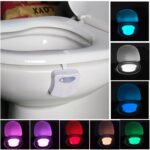 8 colores Iluminación interior Luces nocturnas Sensor de movimiento LED Cubierta de asiento de inodoro Lámpara de luz Lightbowl